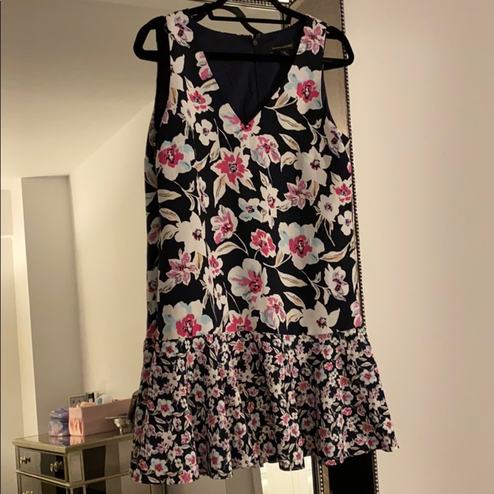 Floral skirted v neck tank dress